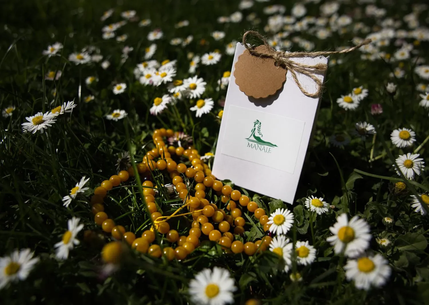 Mala en ambre brut naturel & cire d'abeille brute
