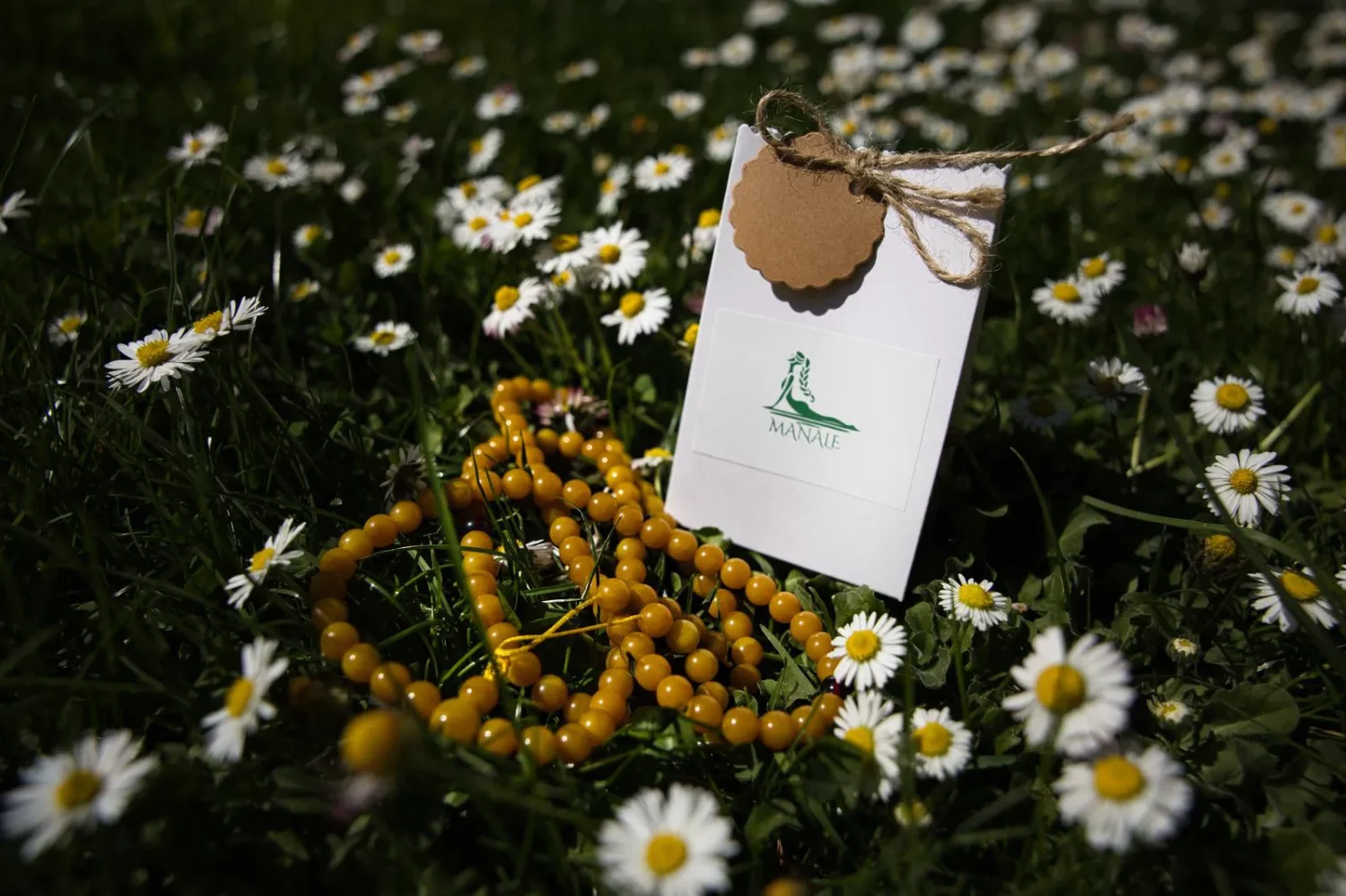 Mala en ambre brut naturel & cire d'abeille brute